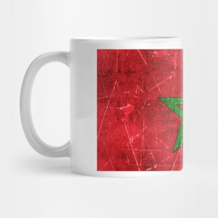 Vintage Aged and Scratched Moroccan Flag Mug